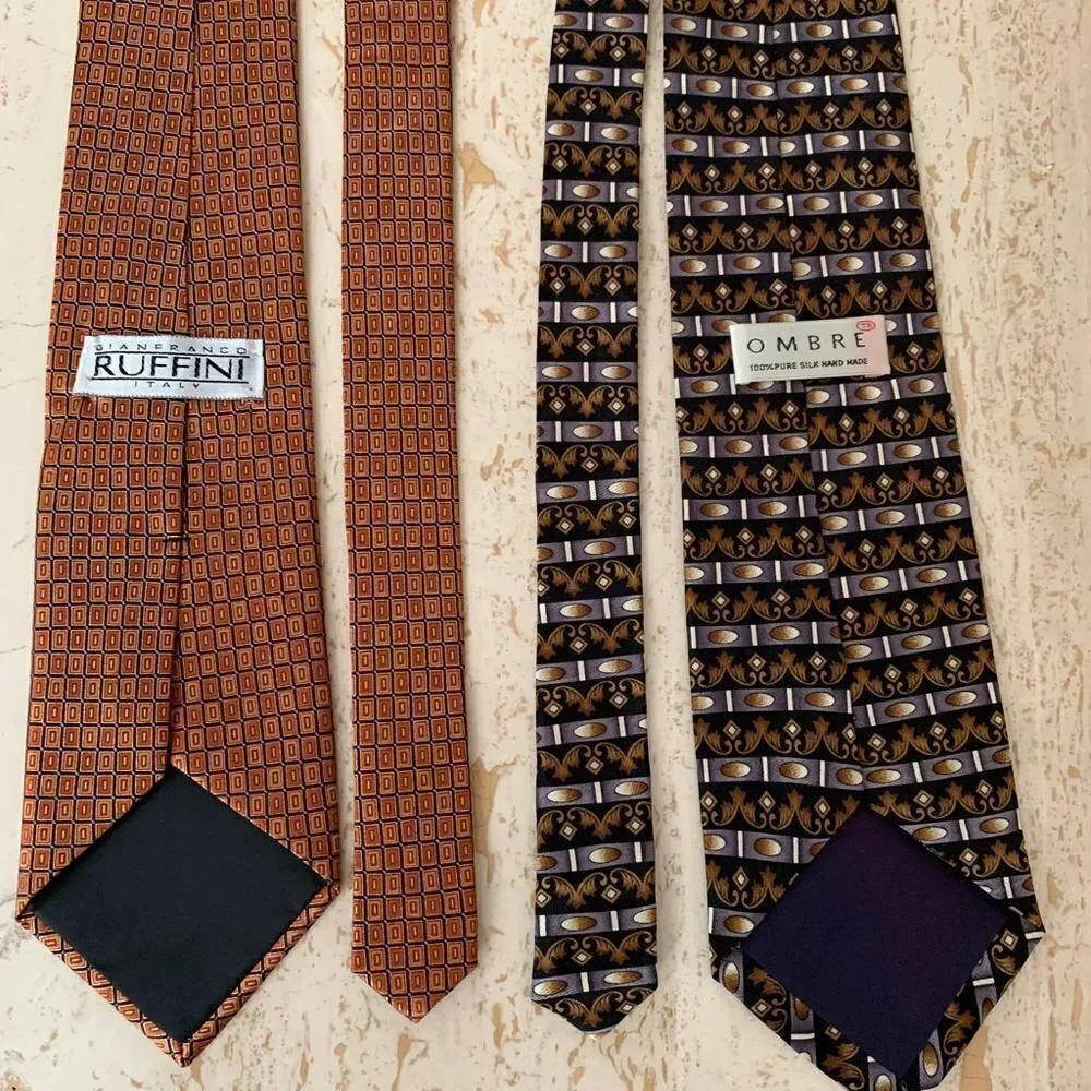 👔Set of 2 Men’s 100% silk ties👔